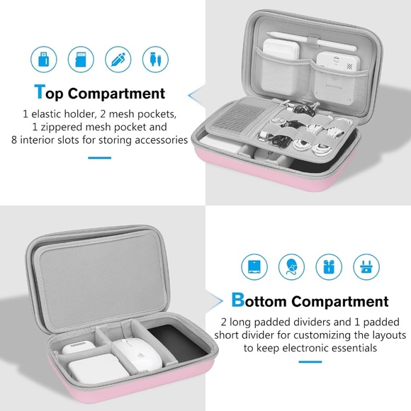 Hard Travel Electronic Organizer Case for MacBook Power Adapter Chargers Cables - Picture 6 of 7